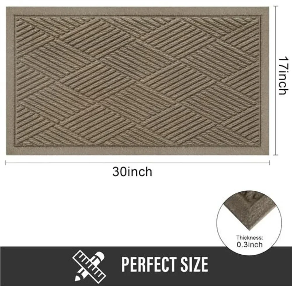 Sturdy Front Door Mat, Absorbent Muddy Dirt Resist Welcome Door Mats Outdoor